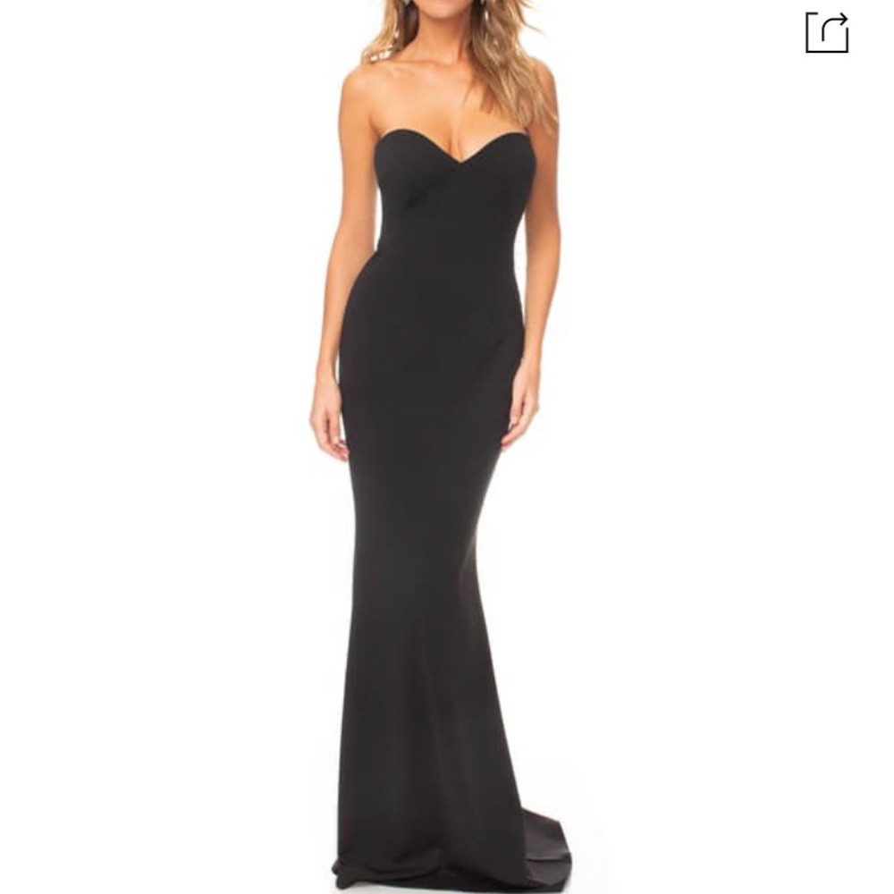 Katie May Strapless Black Mermaid Gown
